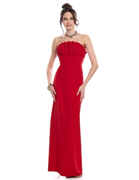 Vestido largo de fiesta Eva Brazzi escote bardot