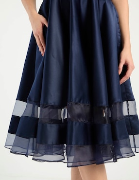 Vestido midi de fiesta Ema Valdemossa escote bardot