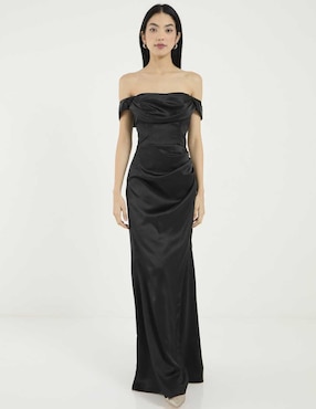 Vestido maxi de fiesta Rue escote bardot