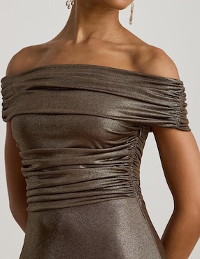 Vestido midi de fiesta Lauren Ralph Lauren escote bardot