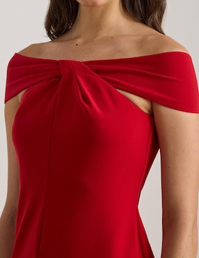Vestido a la rodilla de fiesta Lauren Ralph Lauren escote bardot