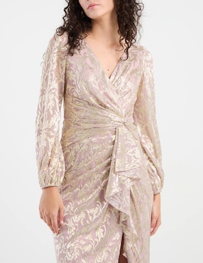 Vestido largo de fiesta Adrianna Papell escote V