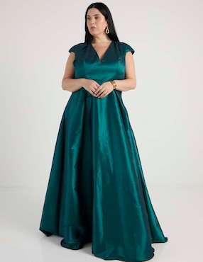 Vestido maxi de fiesta Ema Valdemossa Curvy escote V