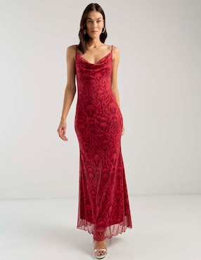 Vestido largo de fiesta Bebe escote bajo