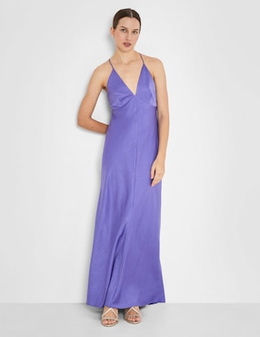 Vestido maxi de fiesta Trucco espalda cruzada
