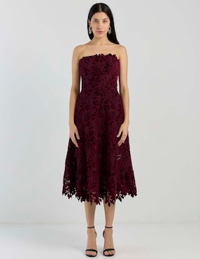 Vestiido midi de fiesta Dress The Population escote medio