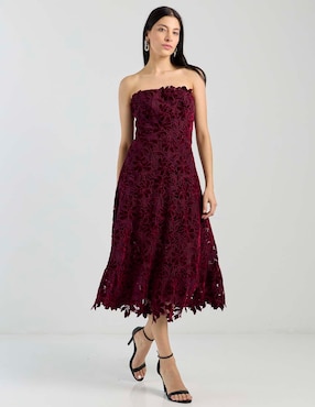 Vestiido midi de fiesta Dress The Population escote medio