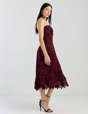 Vestiido midi de fiesta Dress The Population escote medio
