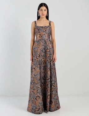 Vestido maxi de fiesta Dress The Population escote cuadrado