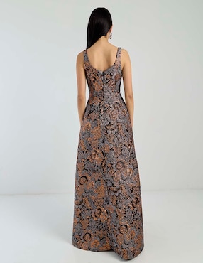 Vestido maxi de fiesta Dress The Population escote cuadrado