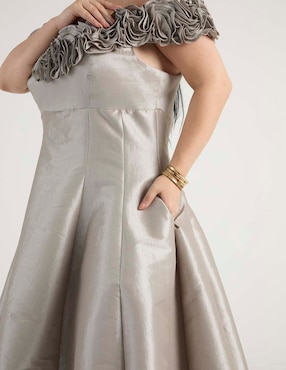 Vestido maxi de fiesta Ema Valdemossa Curvi escote bardot