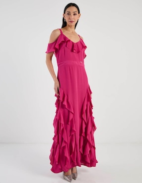 Vestido largo de fiesta Karen Olivier escote medio