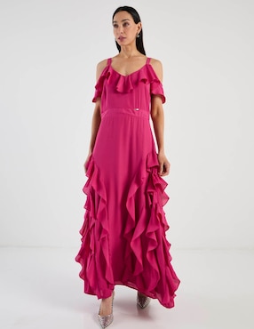 Vestido largo de fiesta Karen Olivier escote medio