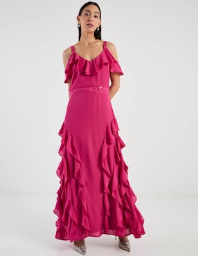 Vestido largo de fiesta Karen Olivier escote medio