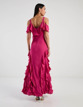 Vestido largo de fiesta Karen Olivier escote medio