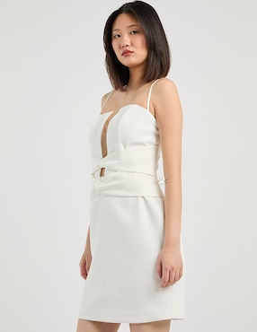 Vestido corto fiesta Eva Brazzi escote cuadrado