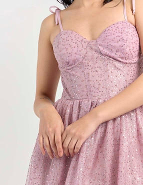 Vestido midi de fiesta Rue escote corazón
