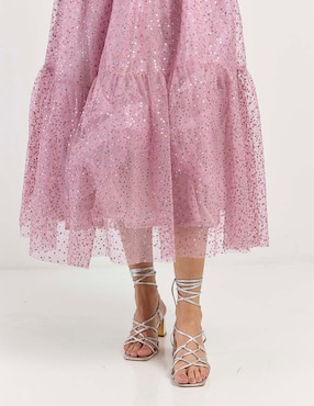 Vestido midi de fiesta Rue escote corazón