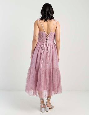Vestido midi de fiesta Rue escote corazón