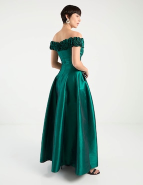 Vestido maxi de fiesta Ema Valdemossa escote bardot