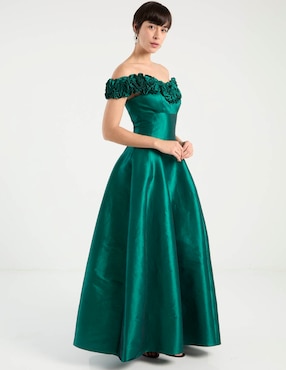 Vestido maxi de fiesta Ema Valdemossa escote bardot