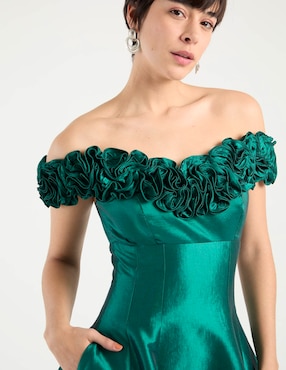 Vestido maxi de fiesta Ema Valdemossa escote bardot