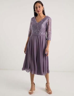 Vestido crop de fiesta Damaia Atelier escote V