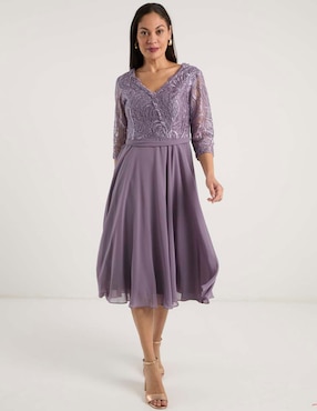 Vestido crop de fiesta Damaia Atelier escote V