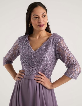 Vestido crop de fiesta Damaia Atelier escote V