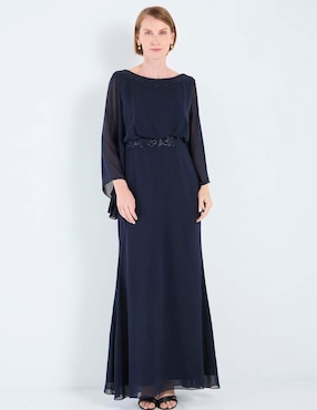 Vestido maxi de fiesta Damaia Atelier escote redondo