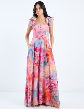 Vestido maxi de fiesta Rue de la Paix escote cuadrado
