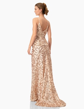 Vestido largo de fiesta Ivonne Couture escote V