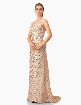 Vestido largo de fiesta Ivonne Couture escote V