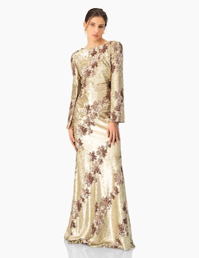 Vestido maxi de fiesta Ivonne Couture espalda abierta