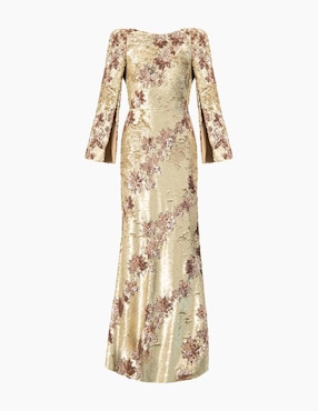 Vestido maxi de fiesta Ivonne Couture espalda abierta