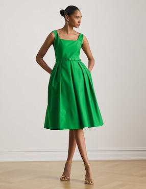 Vestido midi de fiesta Lauren Ralph Lauren escote medio