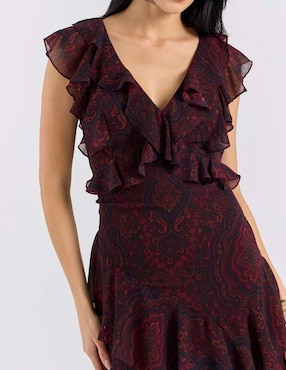 Vestido largo de fiesta Lauren Ralph Lauren escote v