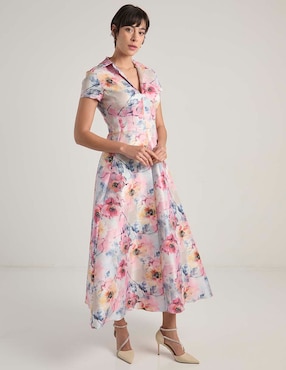 Vestido crop de fiesta Ema Valdemossa escote V