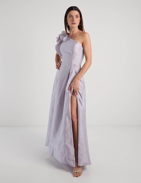 Vestido maxi de fiesta Ema Valdemossa escote asimétrico
