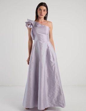 Vestido maxi de fiesta Ema Valdemossa escote asimétrico