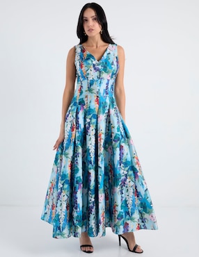 Vestido maxi de fiesta Ema Valdemossa escote V