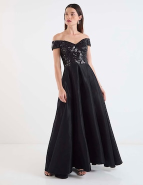 Vestido maxi de fiesta Ema Valdemossa escote bardot