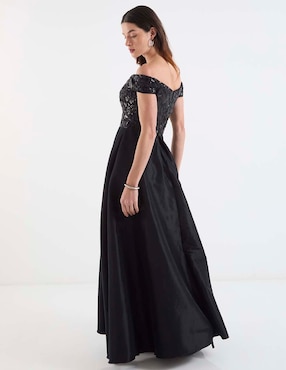 Vestido maxi de fiesta Ema Valdemossa escote bardot