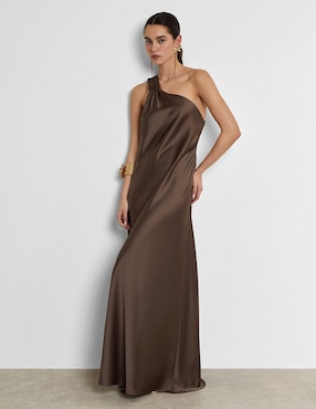 Vestido maxi de fiesta Trucco escote asimétrico