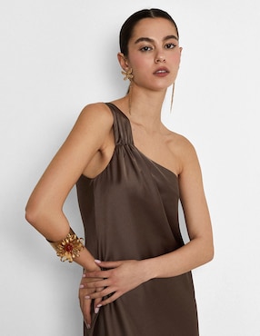 Vestido maxi de fiesta Trucco escote asimétrico