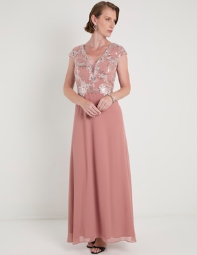 Vestido largo de fiesta Damaia Atelier escote profundo