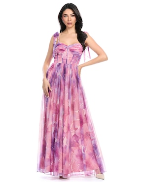 Vestido largo de fiesta Eva Brazzi escote corazón para mujer