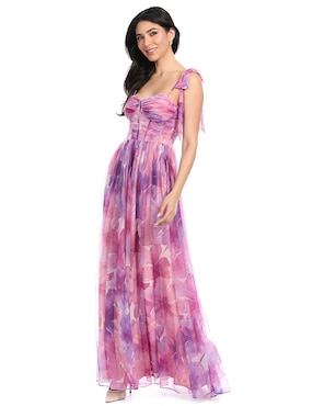 Vestido largo de fiesta Eva Brazzi escote corazón para mujer