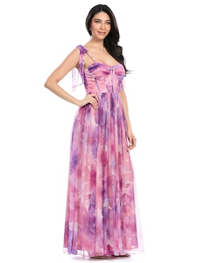 Vestido largo de fiesta Eva Brazzi escote corazón para mujer