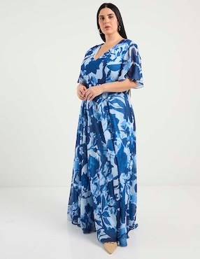 Vestido maxi de fiesta Ema Valdemossa Curvy escote V
